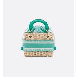 Sac Lady Dior Mini Dioriviera Aquamarina