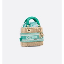 Sac Lady Dior Mini Dioriviera Aquamarina