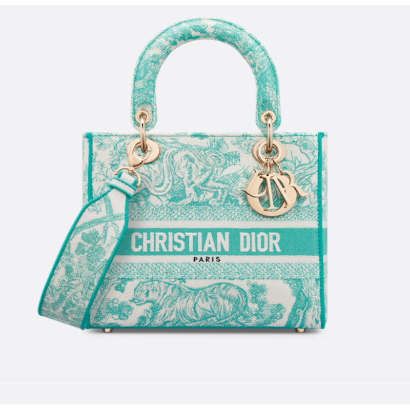Sac Lady D-Lite Medium Dioriviera Aquamarina