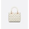 Sac Lady Dior My ABCDior Small libellules dorés blanc
