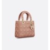 Sac Lady Dior My ABCDior Small libellules dorés pink