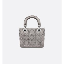 Sac Lady Dior Mini strassé gris