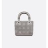 Sac Lady Dior Mini strassé gris