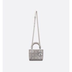Sac Lady Dior Mini strassé gris