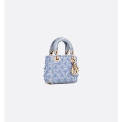 Micro sac Lady Dior bleu Céleste