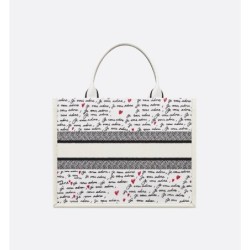 Sac Dior Book Tote Medium Dioramour blanc