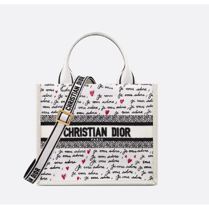 Sac Dior Book Tote Small Dioramour blanc