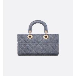 Sac Lady D-Joy Medium Denim Macrocannage bleu