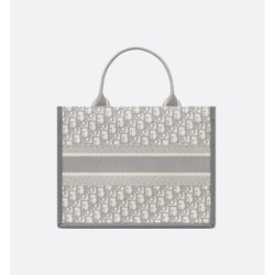 Sac Dior Book Tote Medium veau gris