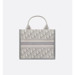 Sac Dior Book Tote Small veau gris