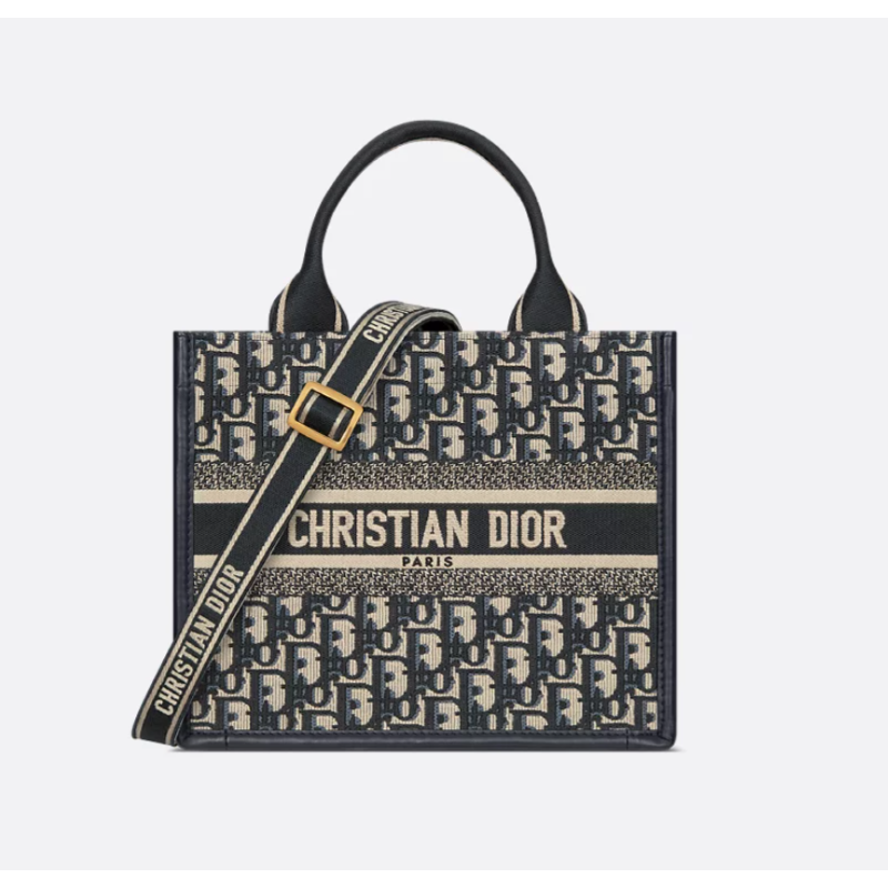 Sac Dior Book Tote Small veau bleus