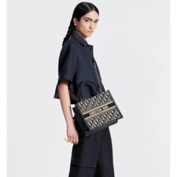 Sac Dior Book Tote Small veau bleus