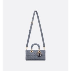 Sac Lady D-Joy Medium Denim Macrocannage bleu