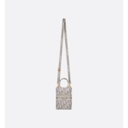 Sac vertical Dior Book Tote Mini Oblique gris
