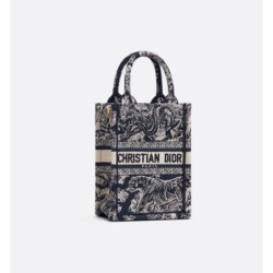 Sac vertical Dior Book Tote Mini Reverse bleu