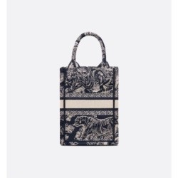 Sac vertical Dior Book Tote Mini Reverse bleu