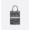 Sac vertical Dior Book Tote Mini Reverse bleu
