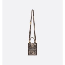 Sac vertical Dior Book Tote Mini beige et noir