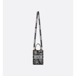 Sac vertical Dior Book Tote Mini noir et blanc