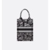 Sac vertical Dior Book Tote Mini noir et blanc