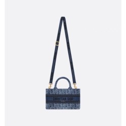 Sac Dior Book Tote Mini Oblique bleu
