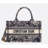 Sac Dior Book Tote Mini Reverse bleue