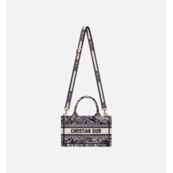 Sac Dior Book Tote Mini Reverse bleue