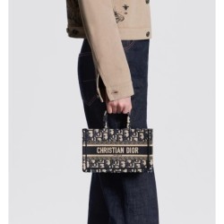 Sac Dior Book Tote Mini Reverse bleue