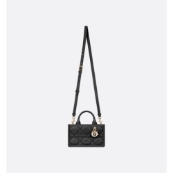 Sac Dior Book Tote Mini Macrocannage noir