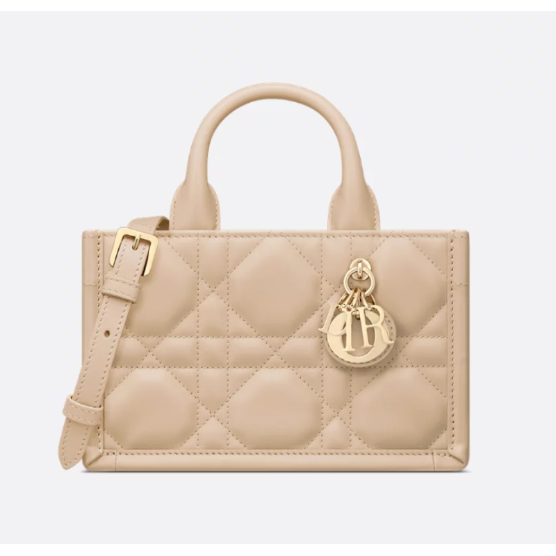 Sac Dior Book Tote Mini Macrocannage beige poudre