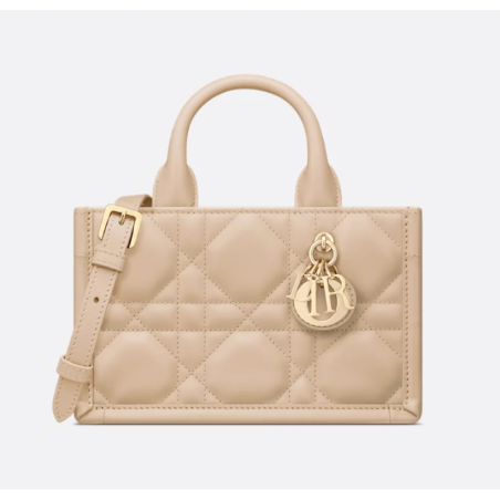 Sac Dior Book Tote Mini Macrocannage beige poudre