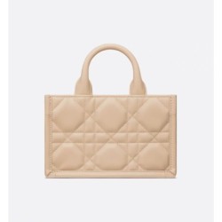 Sac Dior Book Tote Mini Macrocannage beige poudre