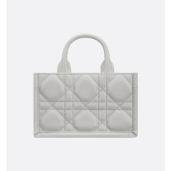 Sac Dior Book Tote Mini Macrocannage gris Cloud
