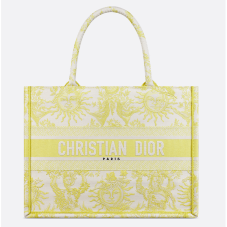 Sac Dior Book Tote Medium Dioriviera Lemon Yellow