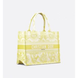Sac Dior Book Tote Medium Dioriviera Lemon Yellow