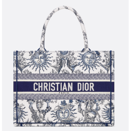 Sac Dior Book Tote Medium Dioriviera bleu marine
