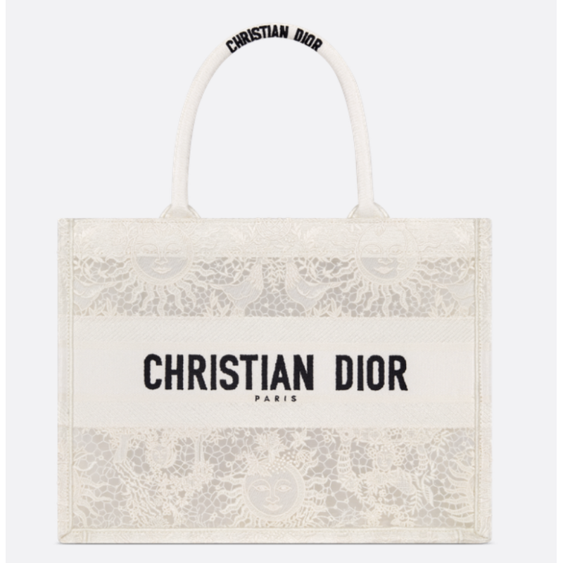 Sac Dior Book Tote Medium Soleil blanche