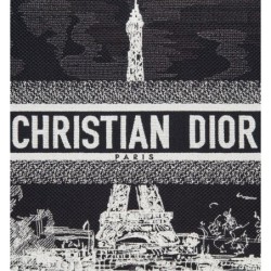 Sac Dior Book Tote Medium Paris noire et blanche
