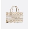 Sac Dior Book Tote Mini blanche et dorée