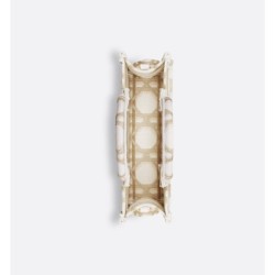Sac Dior Book Tote Mini blanche et dorée