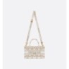 Sac Dior Book Tote Mini blanche et dorée