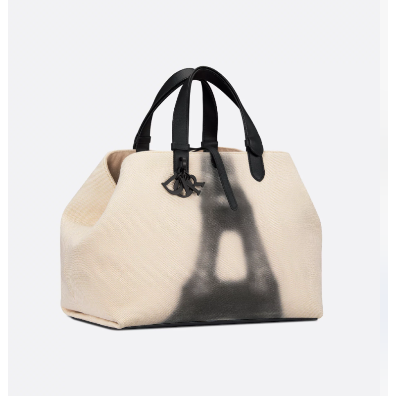 Sac Dior Toujours Large Eiffel couleur latte et noir