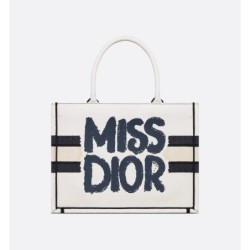 Sac Dior Book Tote Medium blanc