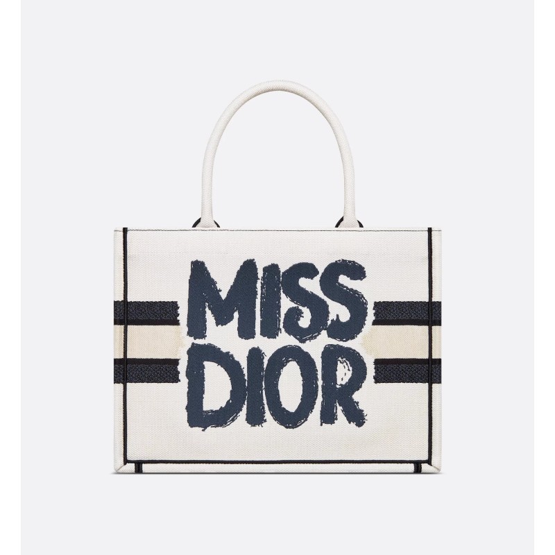 Sac Dior Book Tote Medium blanc