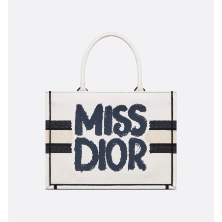Sac Dior Book Tote Medium blanc