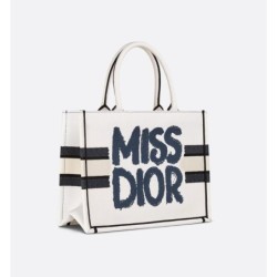Sac Dior Book Tote Medium blanc
