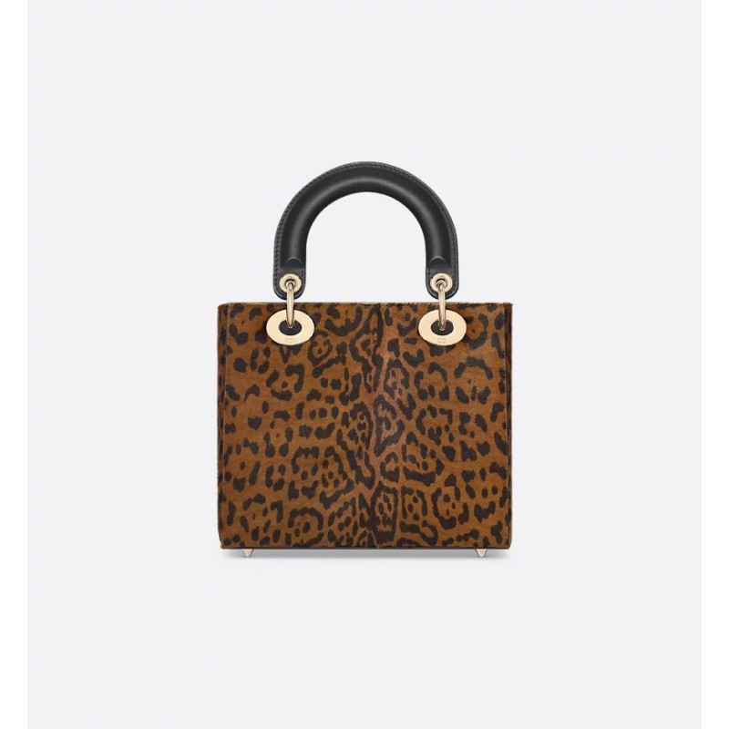 Sac Lady Dior Small léopard marron