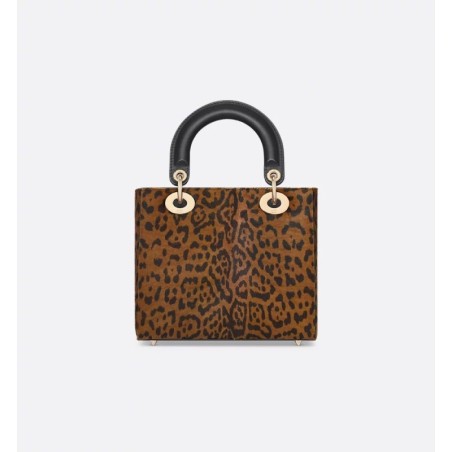 Sac Lady Dior Small léopard marron