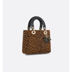 Sac Lady Dior Small léopard marron